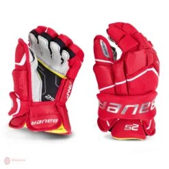 Bauer Supreme 2S Junior Hockey Gloves -Skate Shop bauer gloves bauer supreme 2s junior hockey gloves red 10 28743792099394
