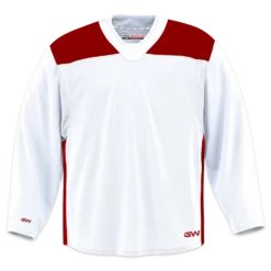 GameWear GW6500 ProLite Series Senior Hockey Practice Jersey - White / Red