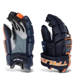 TRUE XC7 Junior Hockey Gloves -Skate Shop true gloves true xc7 junior hockey gloves navy orange 12 28743813595202
