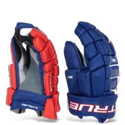 TRUE XC7 Junior Hockey Gloves -Skate Shop true gloves true xc7 junior hockey gloves red white blue 12 28743813693506