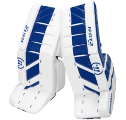 Warrior Ritual GT2 Intermediate Goalie Pads (w/ Knee Pads) -Skate Shop warrior ritual gt2 intermediate goalie pads white blue